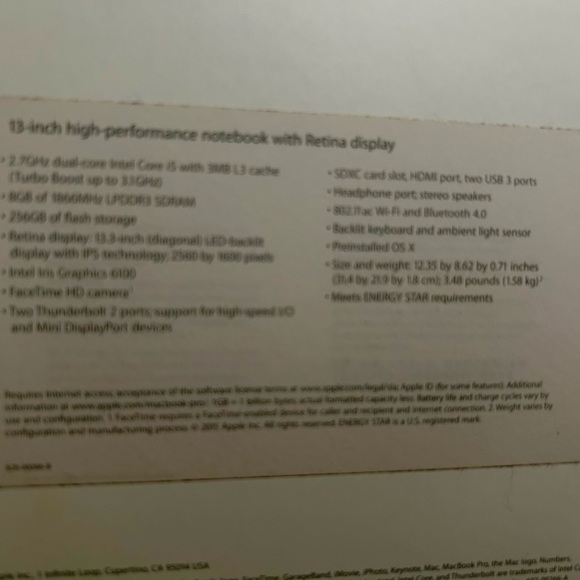 MAC BOOK PRO EMPTY BOX ONLY - Picture 8 of 10